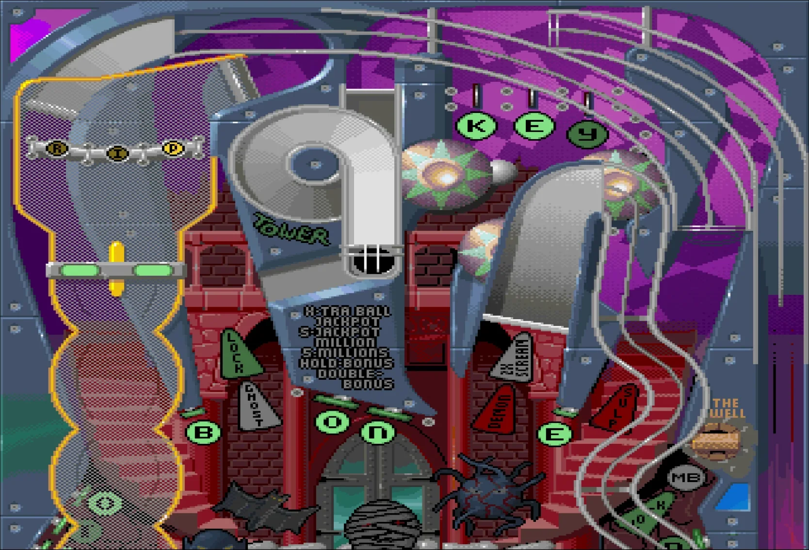 The Stones 'n' Bones pinball table in Pinball Fantasies, as it looked in 1994